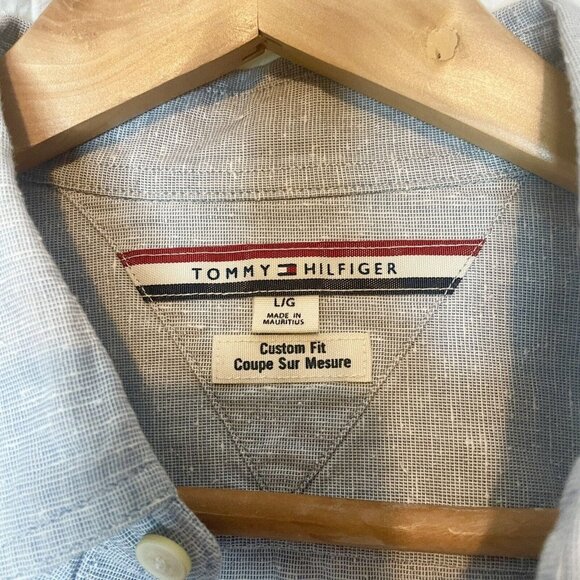 Tommy Hilfiger Size XL Men’s Button Down Custom Fit COUPE SUR MESURE Blue - Picture 6 of 9